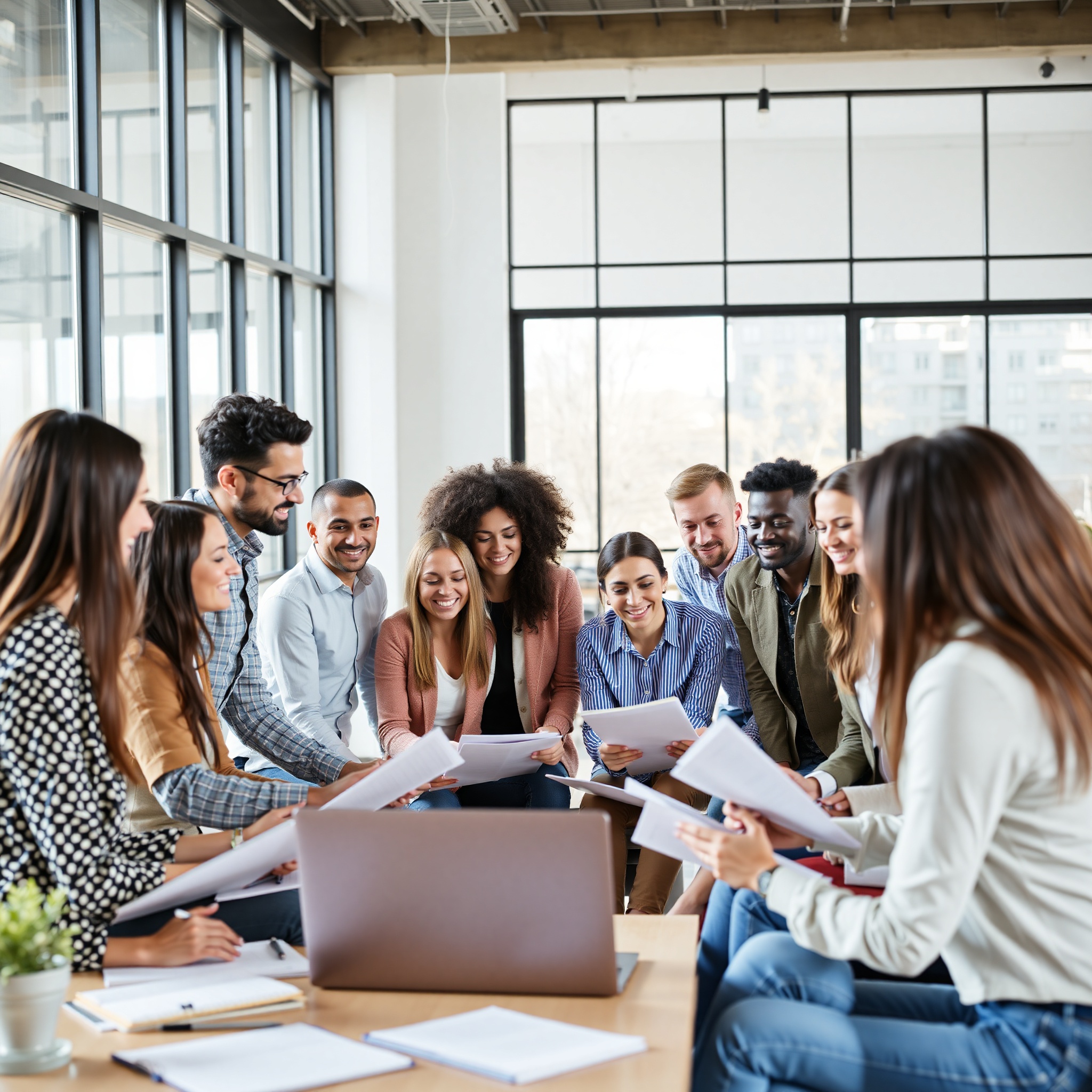 Financial planning workshop with diverse group of people learning budgeting strategies together
