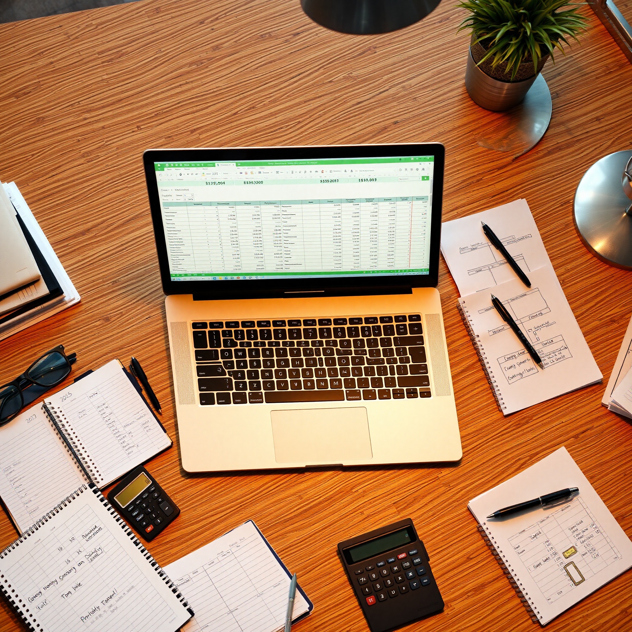 Professional financial planner working with client on wealth building strategy at office desk